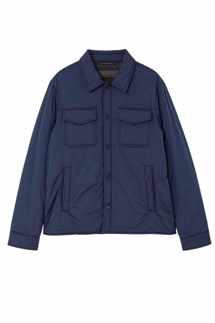 NEW MOORER men's shirt collar padded jacket in malachite